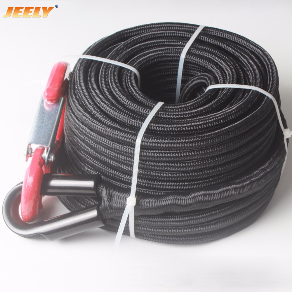 12mm UHMWPE 芯带聚酯护套绞盘绳双编织
