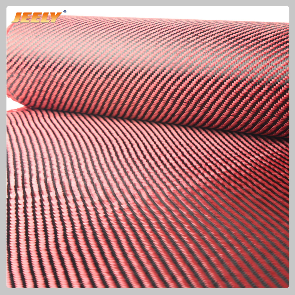 芳纶1500D碳3K纤维混合机织织物芳纶碳纱斜纹编织布195g / m2